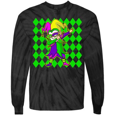 Jester Dabbing Mardi Gras Tie-Dye Long Sleeve Shirt