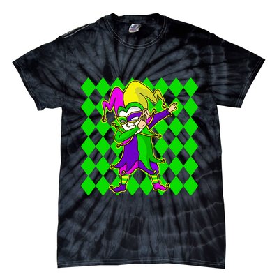 Jester Dabbing Mardi Gras Tie-Dye T-Shirt