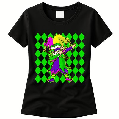 Jester Dabbing Mardi Gras Womens T-Shirt