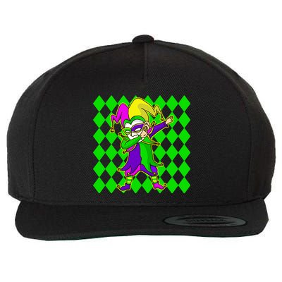 Jester Dabbing Mardi Gras Wool Snapback Cap