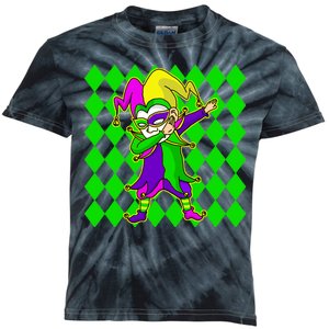 Jester Dabbing Mardi Gras Kids Tie-Dye T-Shirt