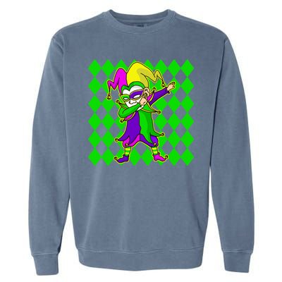 Jester Dabbing Mardi Gras Garment-Dyed Sweatshirt