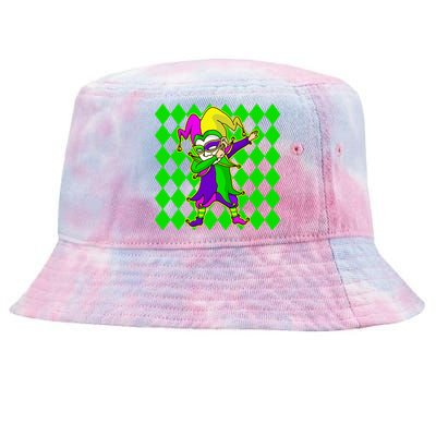 Jester Dabbing Mardi Gras Tie-Dyed Bucket Hat