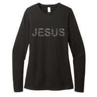 Jesus - Power is in the Name Word Mashup Womens CVC Long Sleeve Shirt