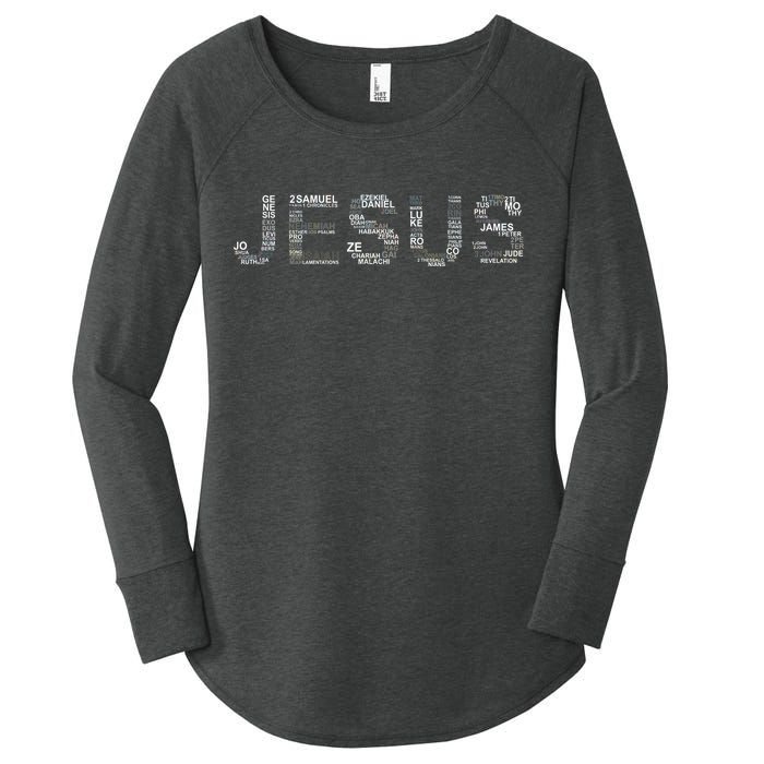 Jesus - Power is in the Name Word Mashup Women's Perfect Tri Tunic Long Sleeve Shirt