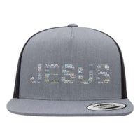 Jesus - Power is in the Name Word Mashup Flat Bill Trucker Hat