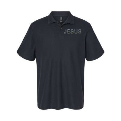 Jesus - Power is in the Name Word Mashup Softstyle Adult Sport Polo