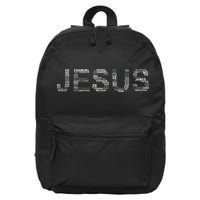 Jesus - Power is in the Name Word Mashup 16 in Basic Backpack