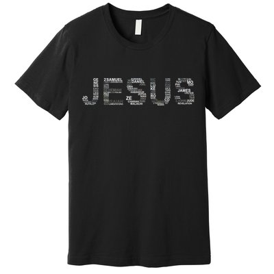Jesus - Power is in the Name Word Mashup Premium T-Shirt