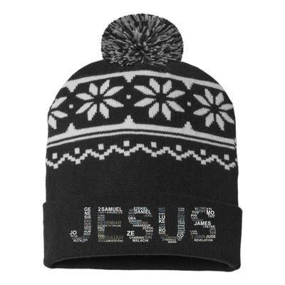 Jesus - Power is in the Name Word Mashup USA-Made Snowflake Beanie