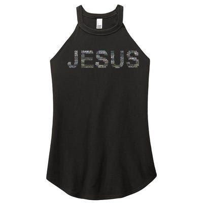 Jesus - Power is in the Name Word Mashup Women's Perfect Tri Rocker Tank