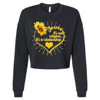 Jesus  It's Not Religion It's A Relationship Cropped Pullover Crew