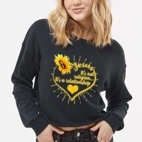 Jesus  It's Not Religion It's A Relationship Cropped Pullover Crew