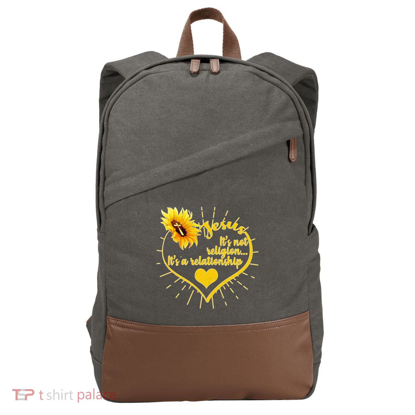 Jesus  It's Not Religion It's A Relationship Cotton Canvas Backpack