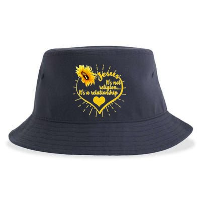 Jesus  It's Not Religion It's A Relationship Sustainable Bucket Hat