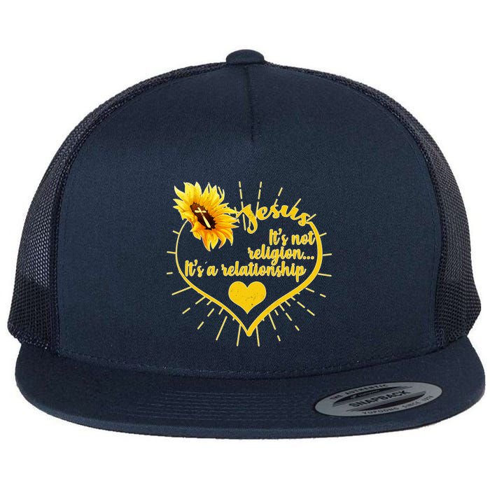 Jesus  It's Not Religion It's A Relationship Flat Bill Trucker Hat