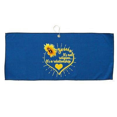 Jesus  It's Not Religion It's A Relationship Large Microfiber Waffle Golf Towel