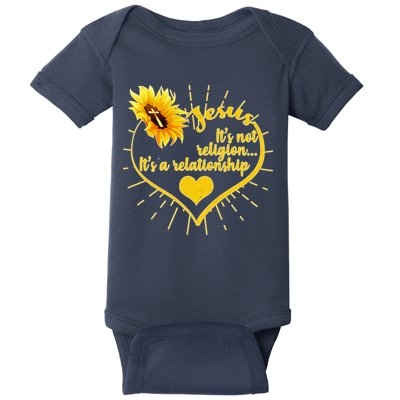 Jesus  It's Not Religion It's A Relationship Baby Bodysuit