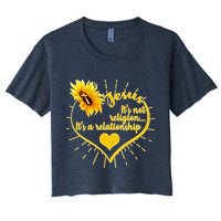 Jesus  It's Not Religion It's A Relationship Crop Top