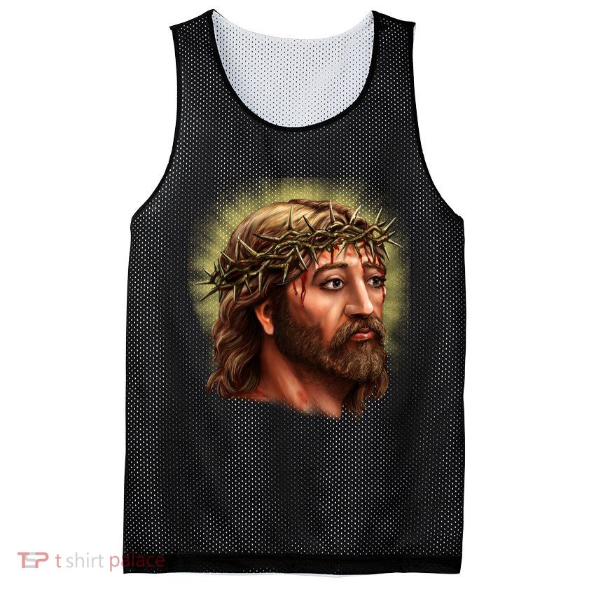 Jesus Abstract Portrait Mesh Reversible Basketball Jersey Tank