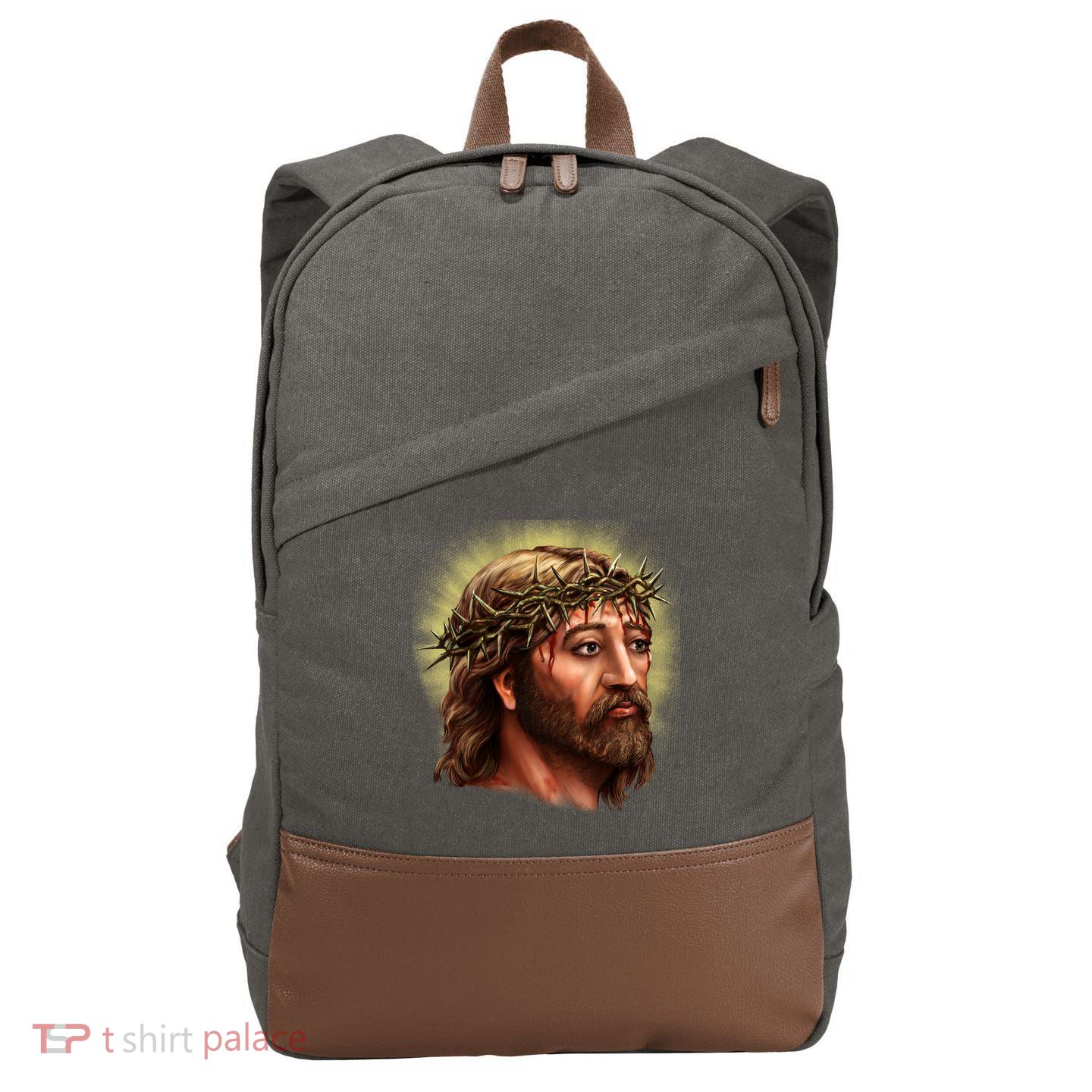 Jesus Abstract Portrait Cotton Canvas Backpack