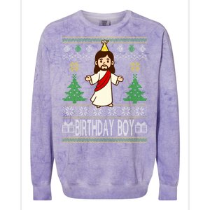 Jesus Birthday Boy Ugly Christmas Colorblast Crewneck Sweatshirt