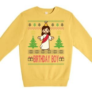 Jesus Birthday Boy Ugly Christmas Premium Crewneck Sweatshirt