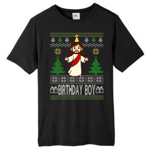 Jesus Birthday Boy Ugly Christmas Tall Fusion ChromaSoft Performance T-Shirt