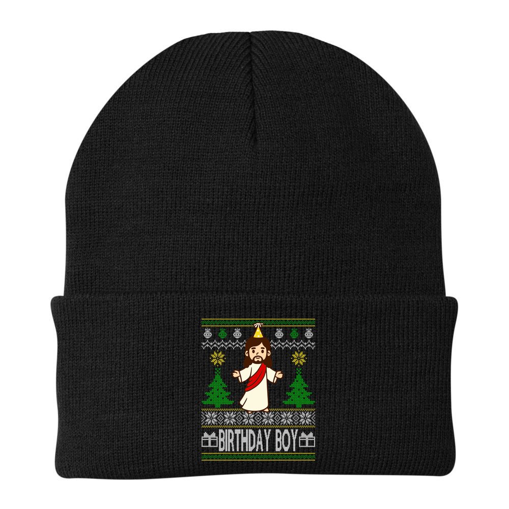 Jesus Birthday Boy Ugly Christmas Beanie