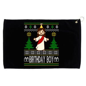 Jesus Birthday Boy Ugly Christmas Grommeted Golf Towel