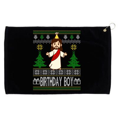 Jesus Birthday Boy Ugly Christmas Grommeted Golf Towel