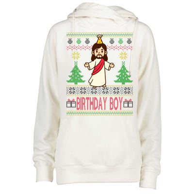 Jesus Birthday Boy Ugly Christmas Womens Funnel Neck Pullover Hood