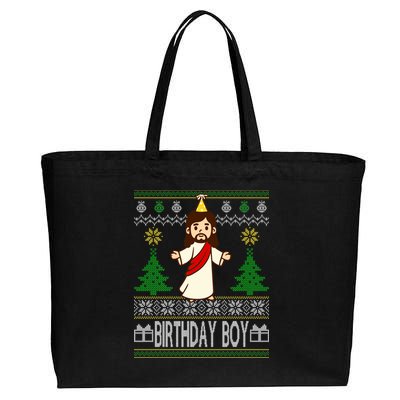 Jesus Birthday Boy Ugly Christmas Cotton Canvas Jumbo Tote