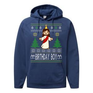 Jesus Birthday Boy Ugly Christmas Performance Fleece Hoodie