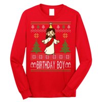 Jesus Birthday Boy Ugly Christmas Long Sleeve Shirt