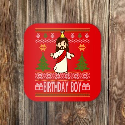 Jesus Birthday Boy Ugly Christmas Coaster