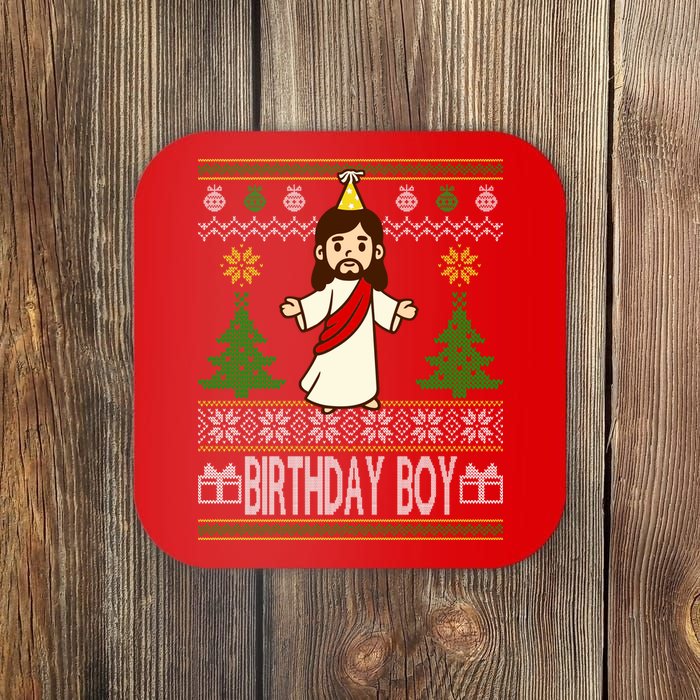 Jesus Birthday Boy Ugly Christmas Coaster