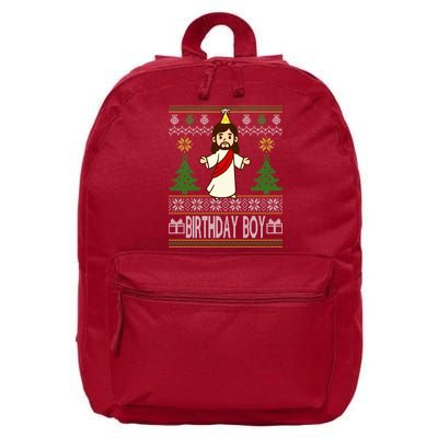 Jesus Birthday Boy Ugly Christmas 16 in Basic Backpack