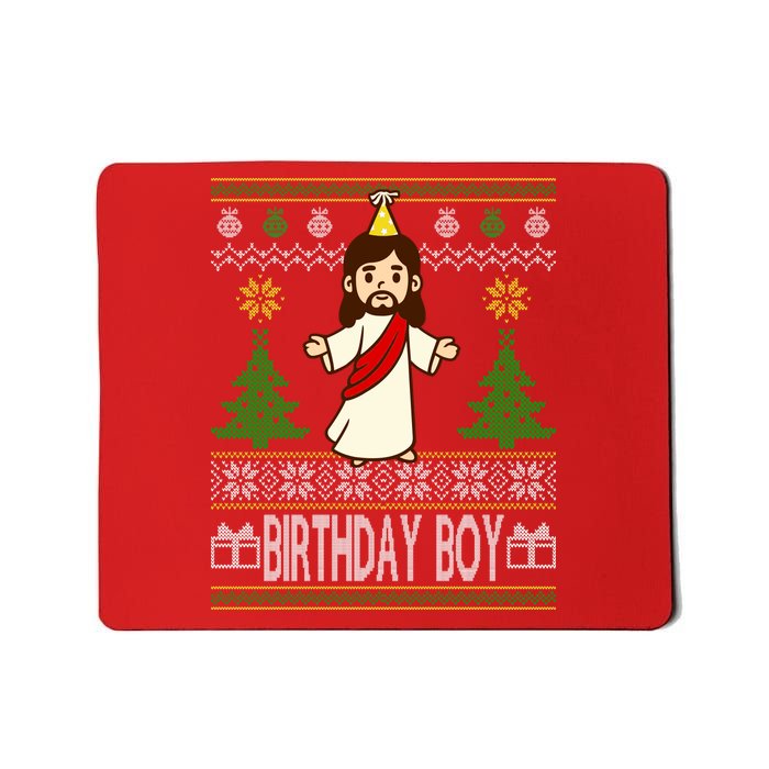 Jesus Birthday Boy Ugly Christmas Mousepad