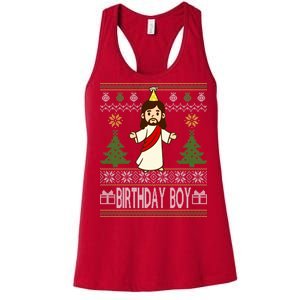 Jesus Birthday Boy Ugly Christmas Women's Racerback Tank