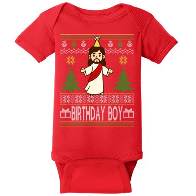 Jesus Birthday Boy Ugly Christmas Baby Bodysuit