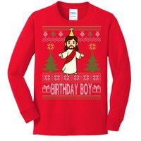 Jesus Birthday Boy Ugly Christmas Kids Long Sleeve Shirt