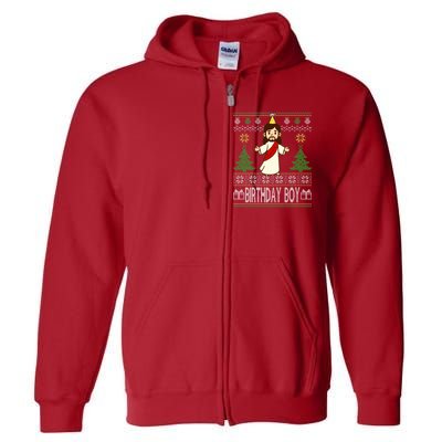 Jesus Birthday Boy Ugly Christmas Full Zip Hoodie