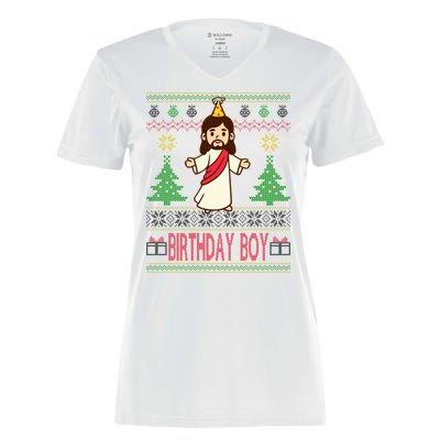 Jesus Birthday Boy Ugly Christmas Women's Momentum V-Neck T-Shirt