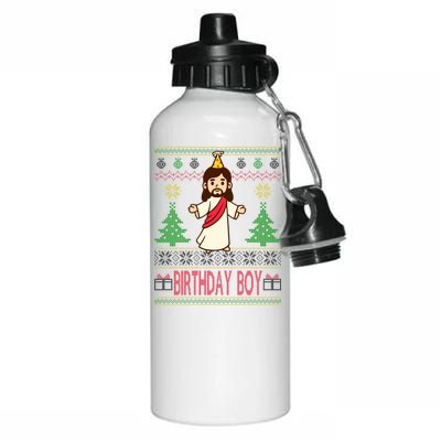 Jesus Birthday Boy Ugly Christmas Aluminum Water Bottle