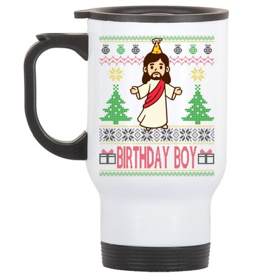 Jesus Birthday Boy Ugly Christmas Stainless Steel Travel Mug