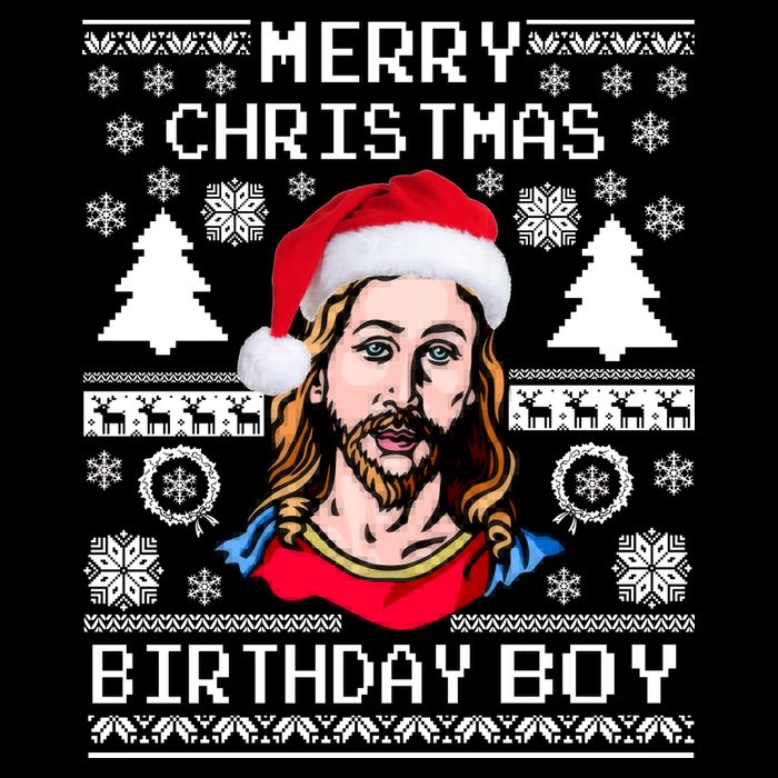 Jesus Birthday Ugly Christmas Sweater Bucket Hat