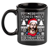 Jesus Birthday Ugly Christmas Sweater 11oz C Handle Ceramic Mug