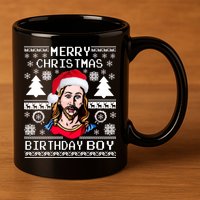 Jesus Birthday Ugly Christmas Sweater 11oz C Handle Ceramic Mug