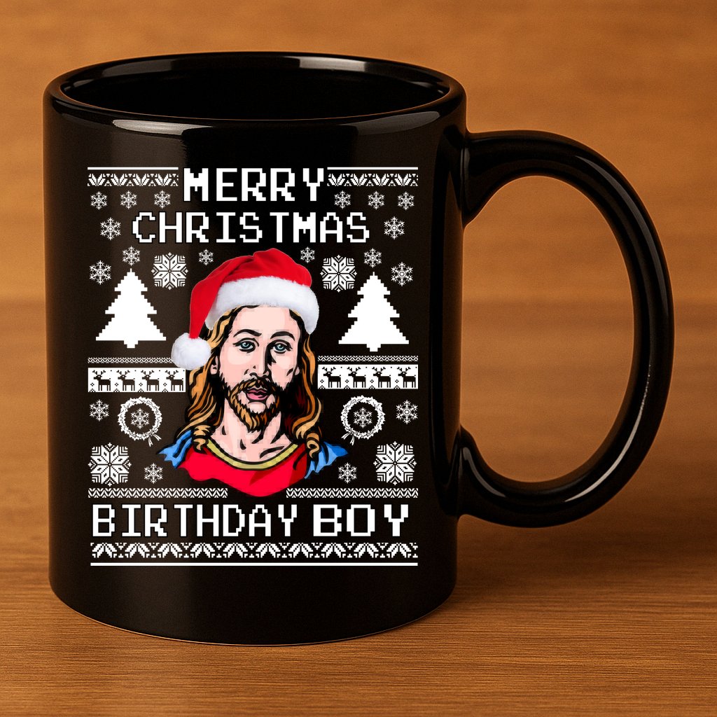 Jesus Birthday Ugly Christmas Sweater 11oz C Handle Ceramic Mug
